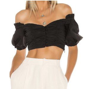 COPY - REVOLVE L’ACADEMIE THE MARJORI BLACK CROP TOP - SIZE L